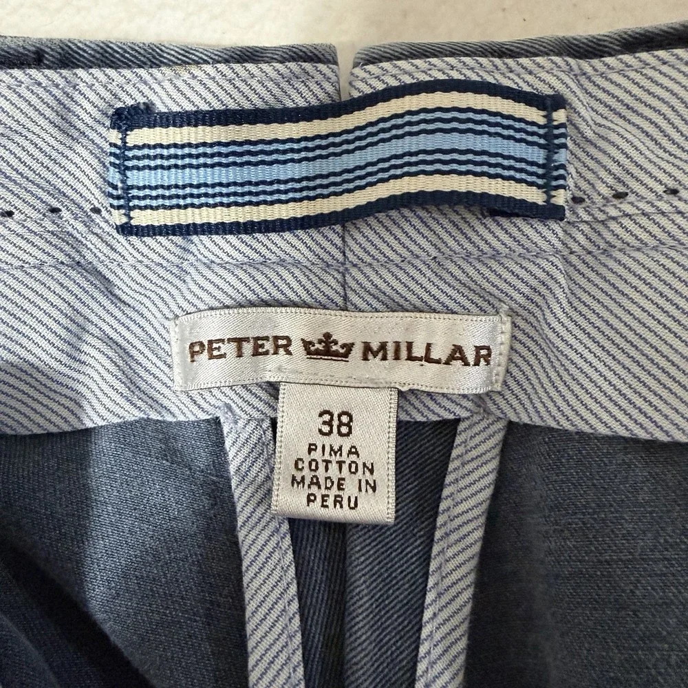 Peter Millar Pima Cotton Twill‎ Chino Pants Blue Raleigh Wash Men's Size 38 x 30